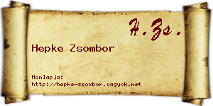 Hepke Zsombor névjegykártya